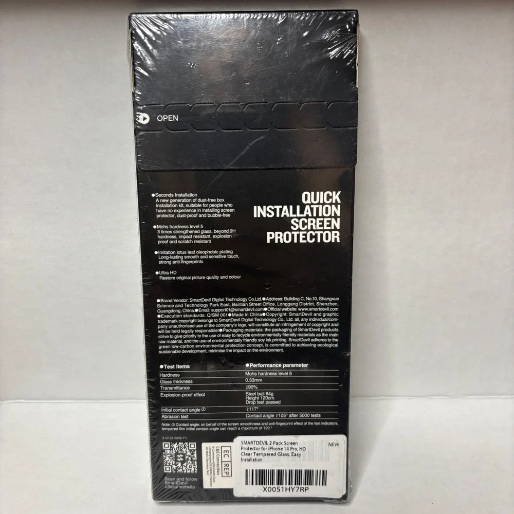 SmartDevil 2 Pk Screen Protector for iPhone 14 Pro Tempered Glass Easy Install